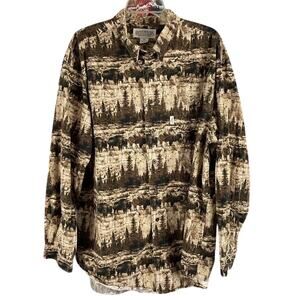 Roundtree & Yorke Outfitters Outdoor Theme Buffalo Print Button Down Shirt XL